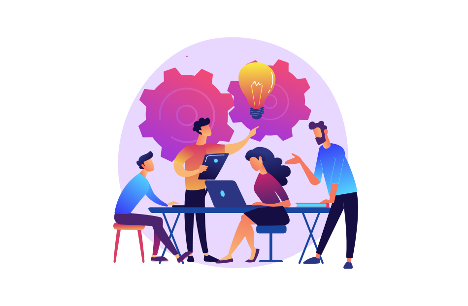 Team collaborating on software project